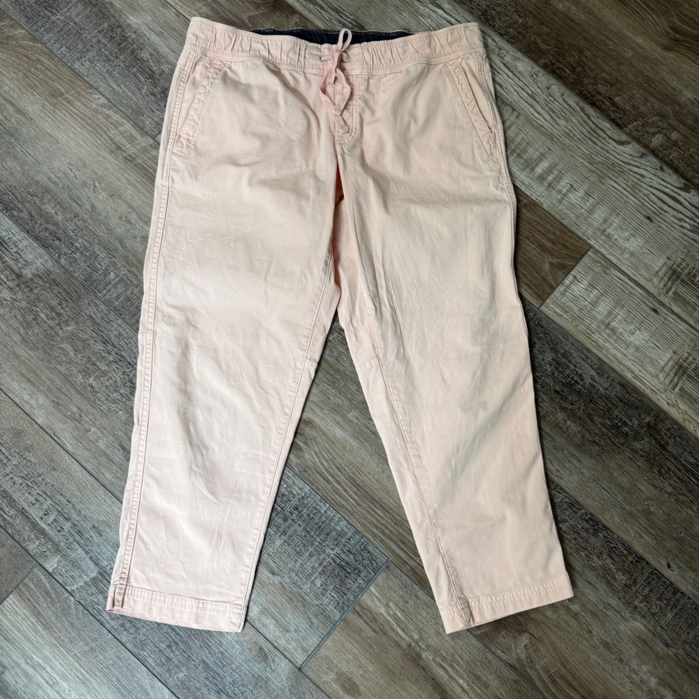 The‎ North Face Motion Pants Womens Large Peach Organic Cotton Crop Drawstring